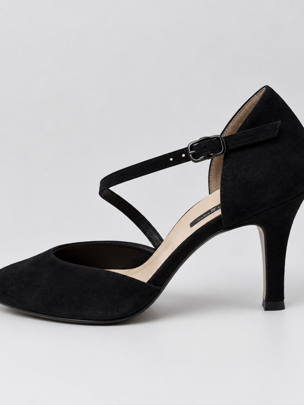 Paul Green Women’s Sz 7 Black Velvet Stiletto Cross Strap Heels Shoes